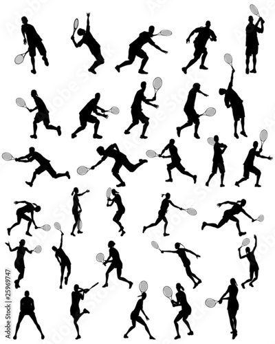 tennis silhouette set