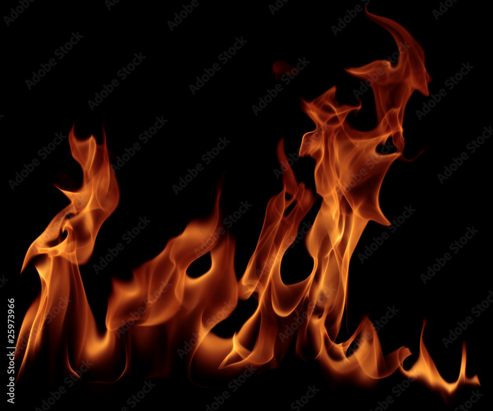 Fire flame isolated on black background Fire flame isolated on black background