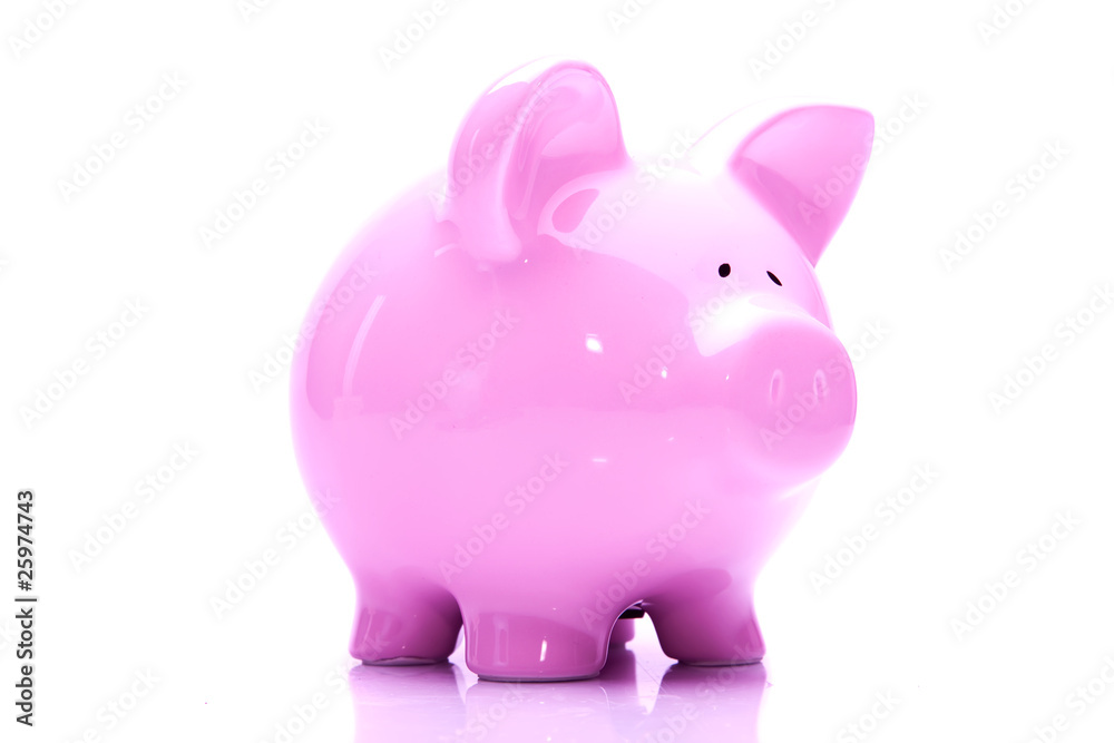 Pink piggy bank