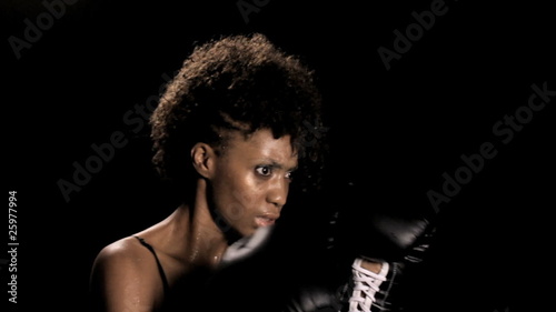 Woman Boxing on Angle photo