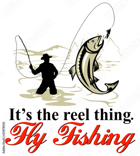 fly fisherman catching trout its the reel thing