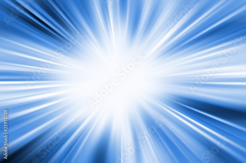 Abstract blue and white blurred rays lines explosion background