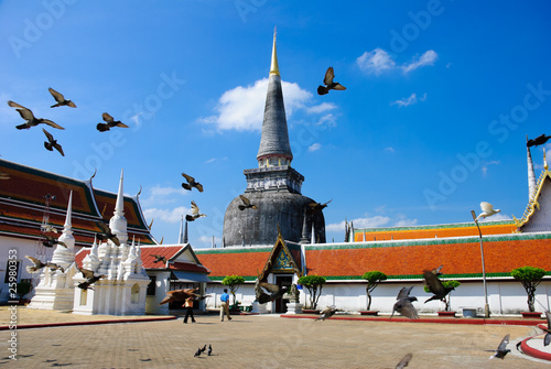 Fotografija Pagoda in Wat Mahathat temple, Nakhon Si Thammarat ,Thailand