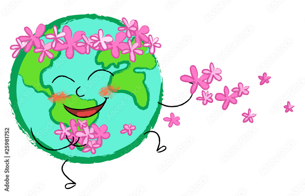 Ecologia:  terra Felice con fiori