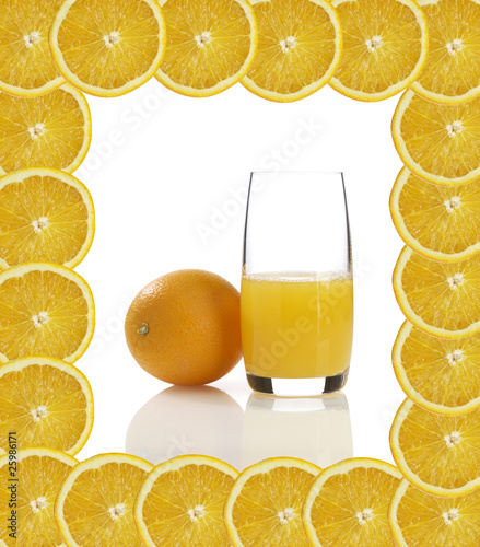 Orange und glas im rahmen photo