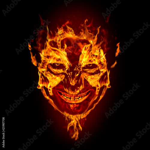 Foto fire devil face