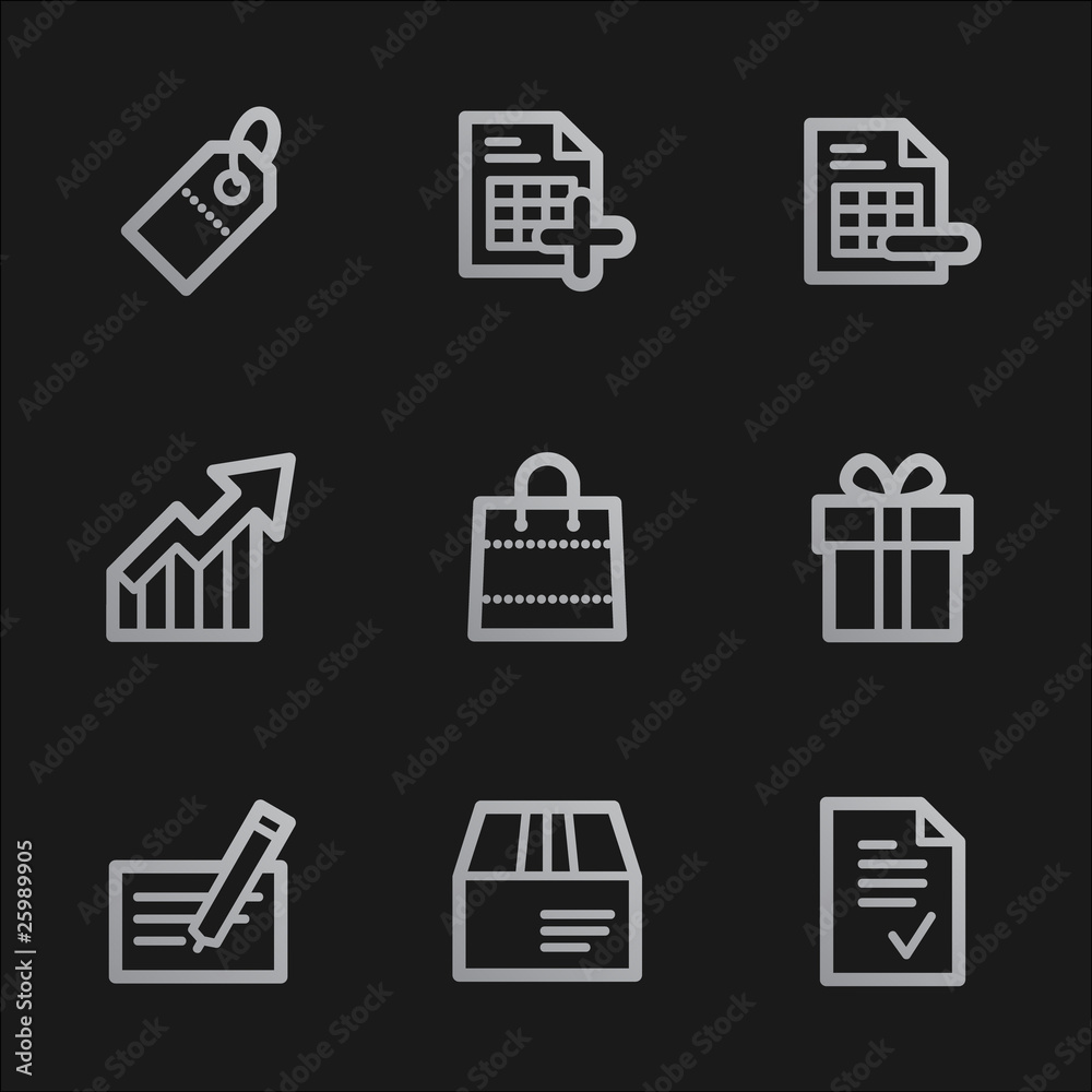 Shopping web icons set 1, grey mobile style Shopping web icons set 1, grey mobile style
