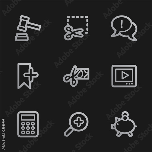 Shopping web icons set 3, grey mobile style