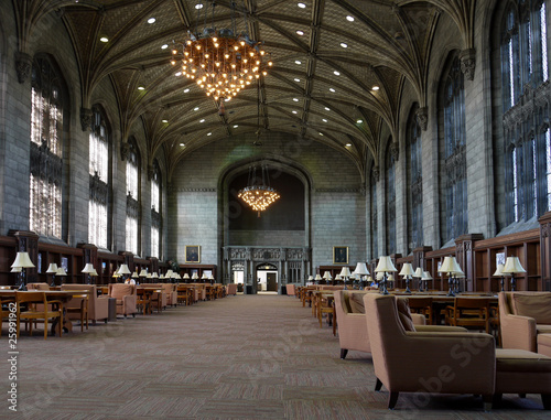 college study hall with vaulted ceiling
