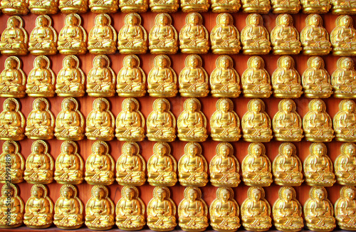 10000 Golden Buddha in Chinese temple