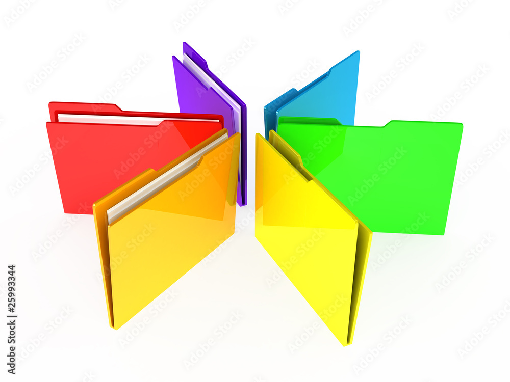 Folders on white background Folders on white background