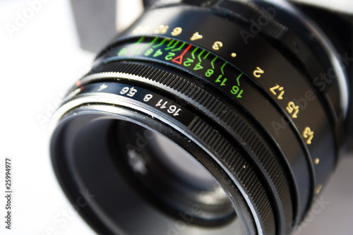 Closeup camera and lens scale