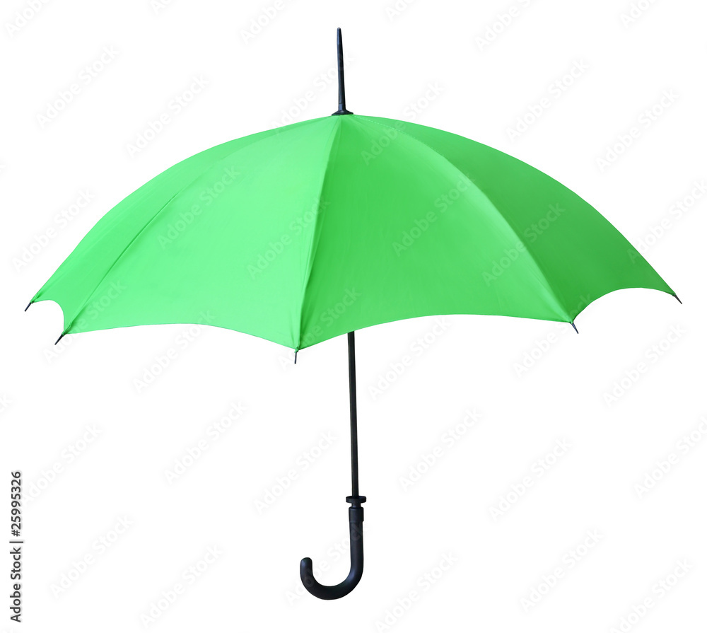 Isolated green umbrella
