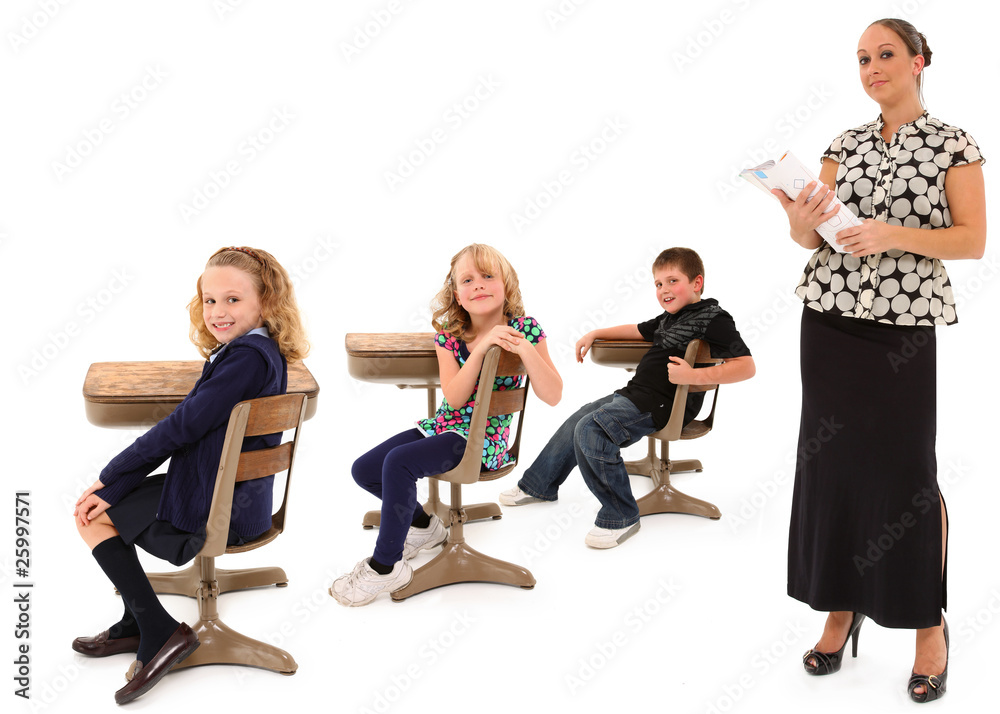 Obraz premium Classroom Students and Teacher