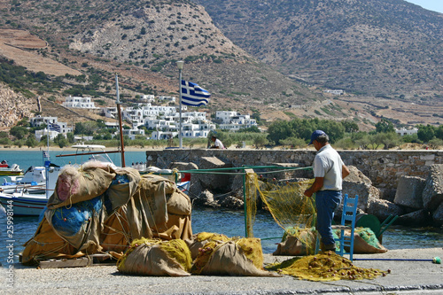 pêcheur ,Grèce Fototapet