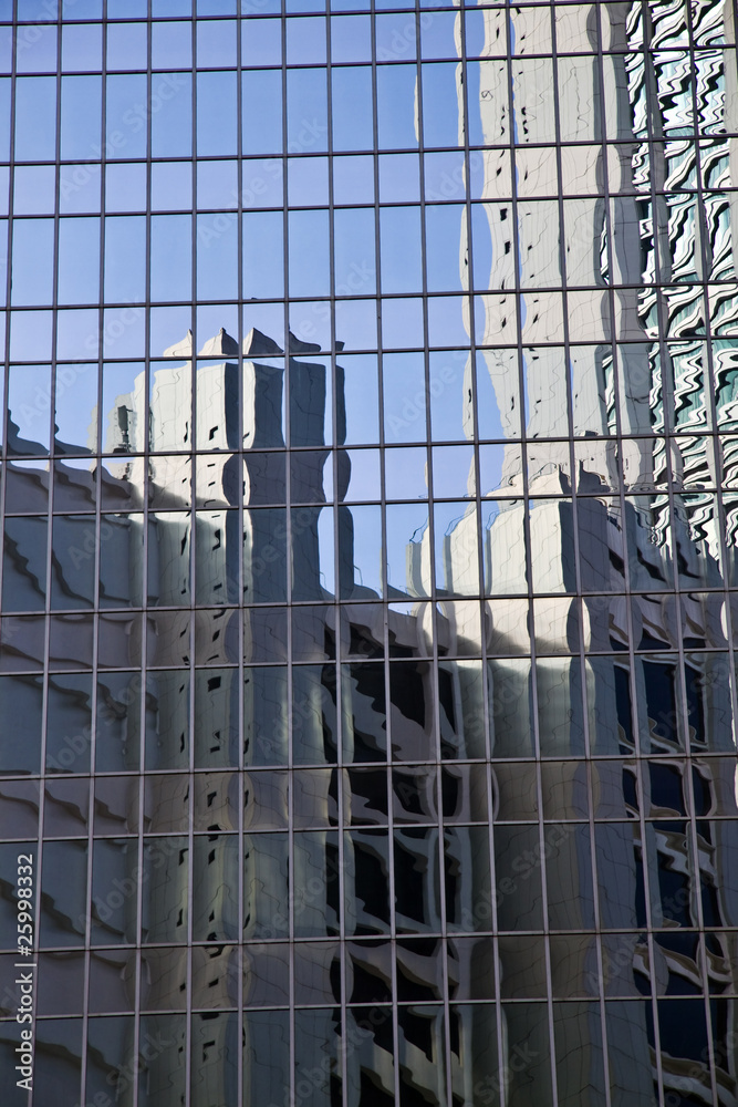 Glass wall with the reflection Glass wall with the reflection