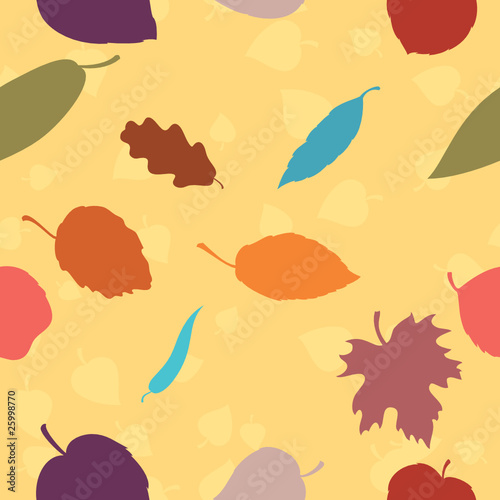 A seamless pattern with autumn leaves