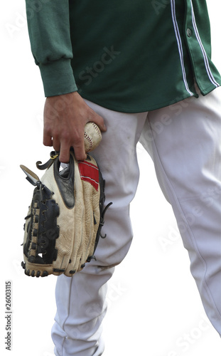 Photography Isolated baseball player in green shirt