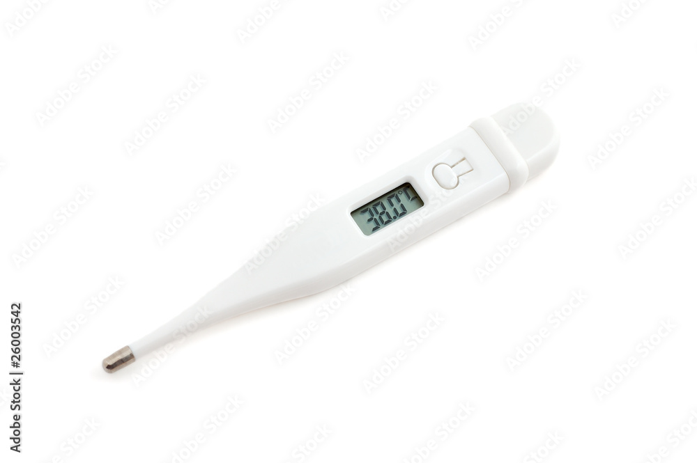 Medical digital thermometer. On display 38 degrees Celsius. Stock Photo |  Adobe Stock
