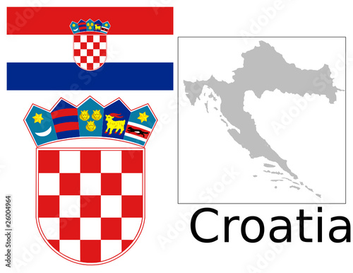 Croatia flag national emblem map