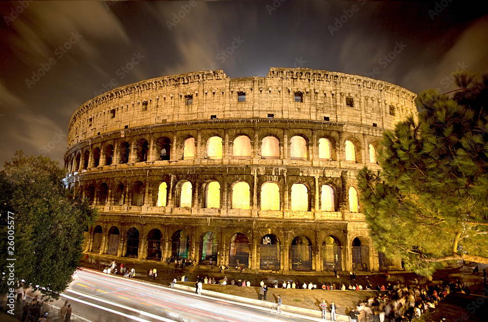 Colosseum on fire