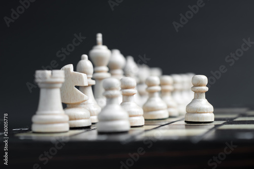 white wooden chess photo