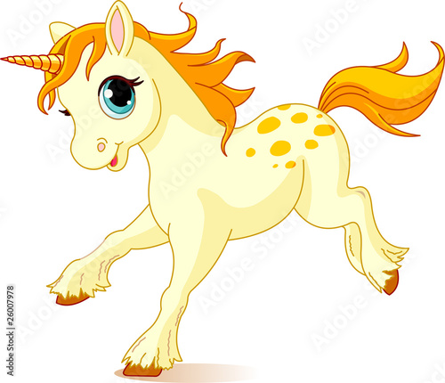 Running baby unicorn