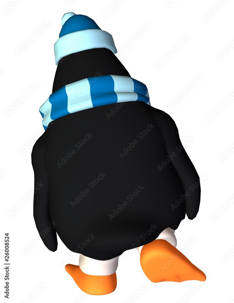 penguin cartoon walking back Stock Illustration | Adobe Stock