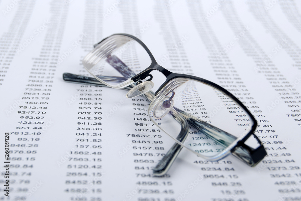 eyeglasses on  binary code