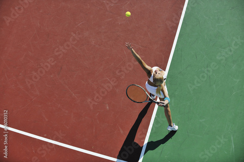 young woman play tennis © .shock