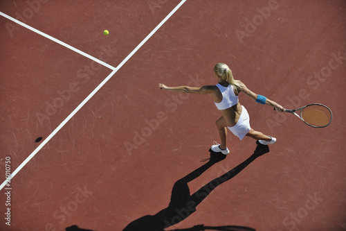 young woman play tennis