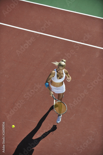 young woman play tennis © .shock