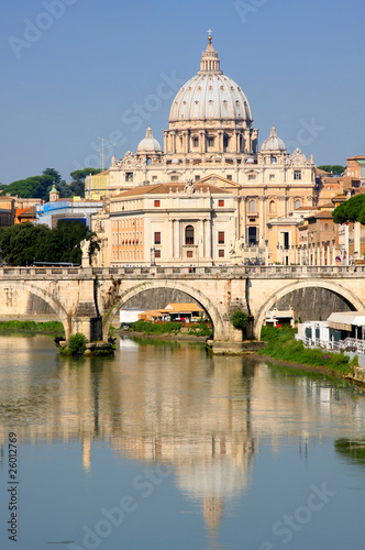 Vatican City from Ponte Umberto I in Rome, Italy