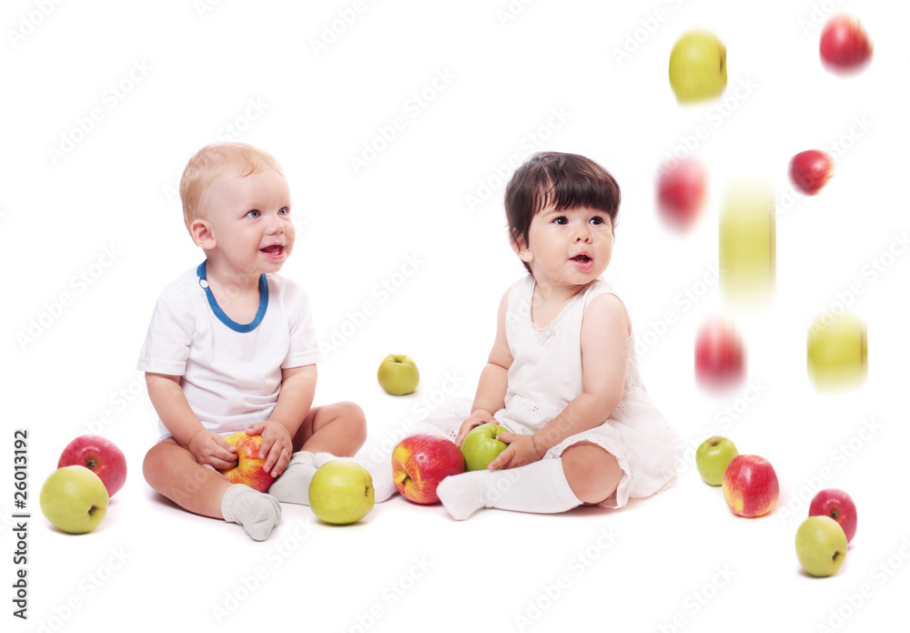 Fototapeta premium children with apple