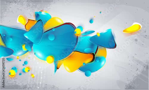 abstract form bubbles in the style of graffiti