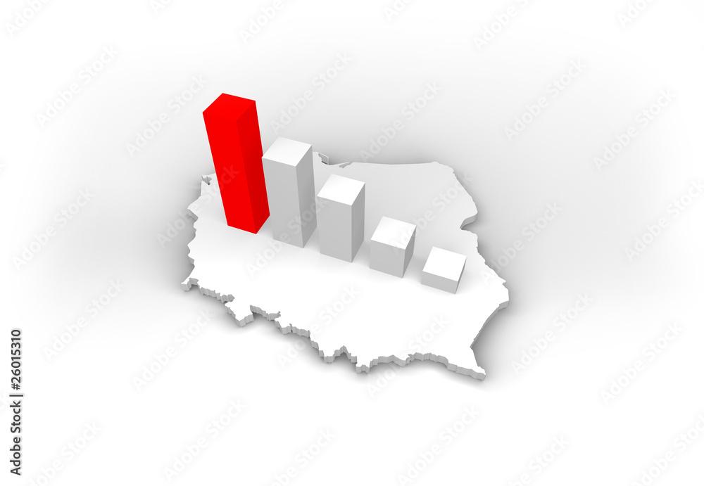 Fototapeta premium mapa polski - map of poland - procent - percent
