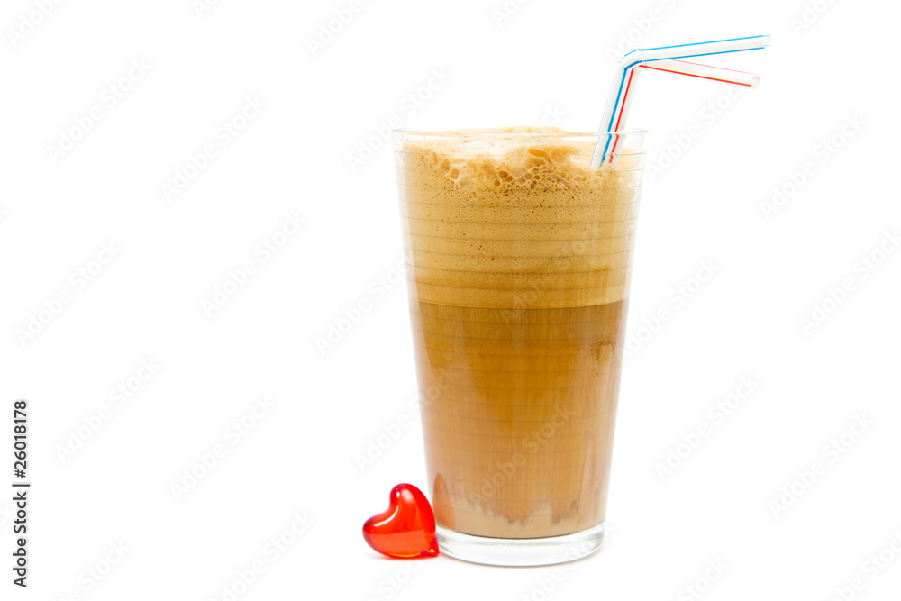 Greek cold coffee - frappe isolated on white