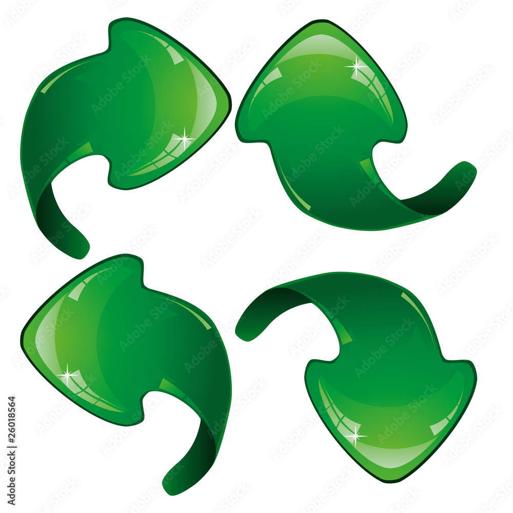 Set of green glitter arrows, vector illustration Set of green glitter arrows, vector illustration