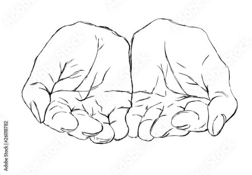 cupped hands