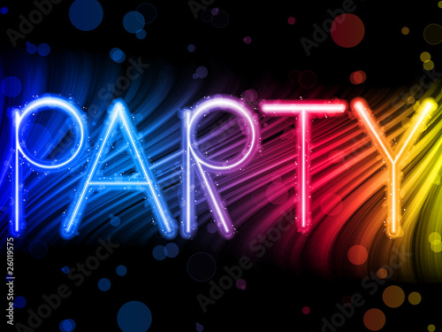 Party Abstract Colorful Waves on Black Background