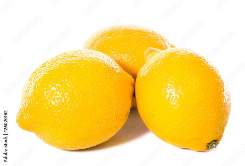 Three yellow lemons