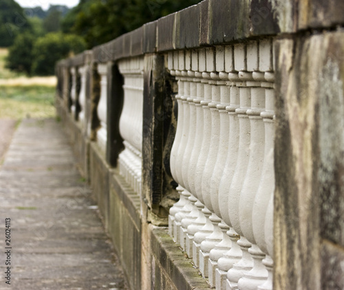 Stone balustrade pillars.