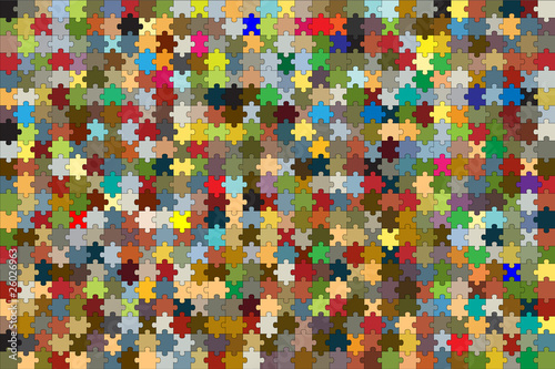 672 puzzle pieces combined in a colorful background