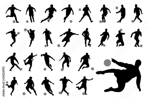 Vector football (soccer) players silhouettes