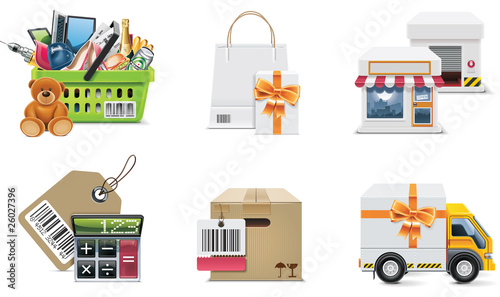 Vector shopping icon set and elements. Part 2