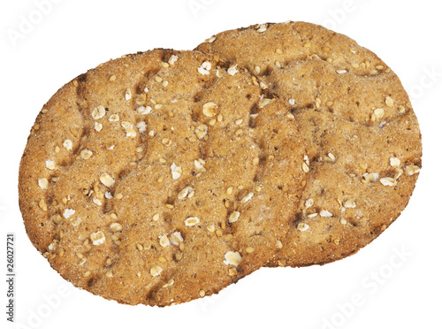 round crispbread ,isolated on white