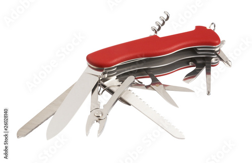 swiss army knife,isolated on white with clipping path