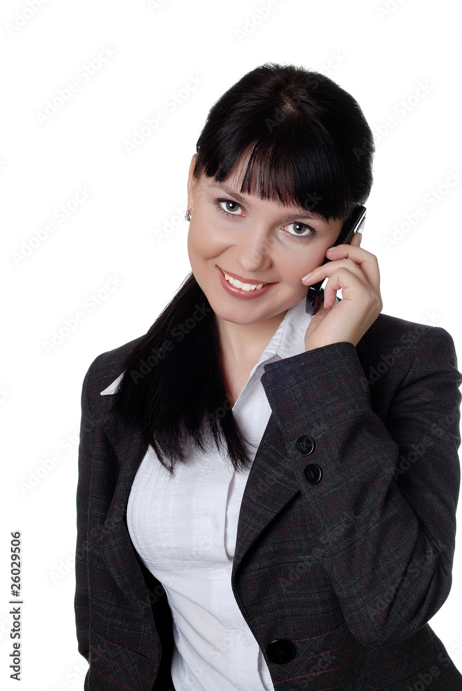 charming young woman in a dark business suit charming young woman in a dark business suit