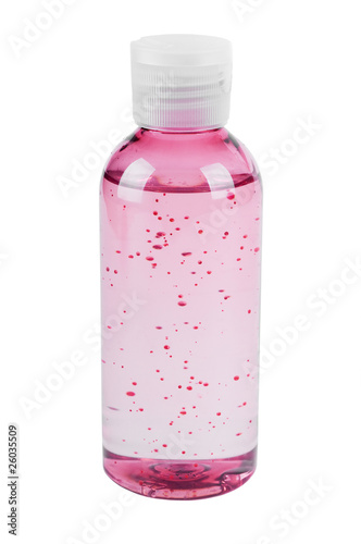 massage oil bottle on white background