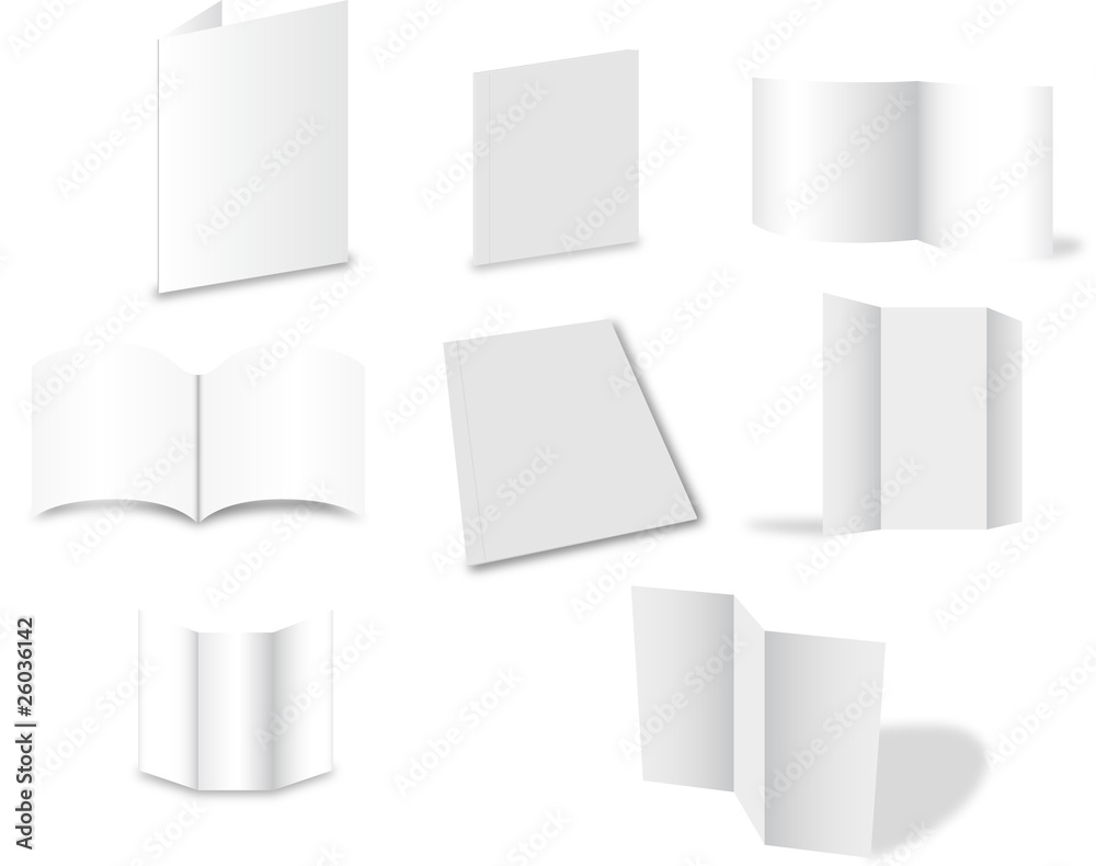 magasine, livre, brochure, papier isolé sur fond blanc